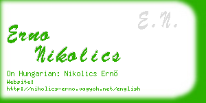 erno nikolics business card